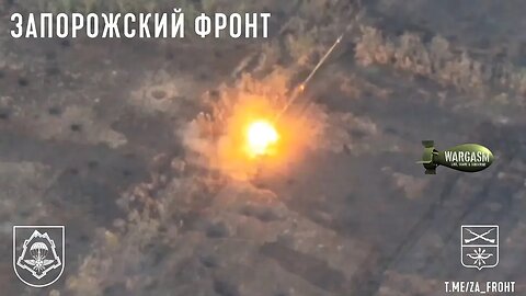 Ukrainian MTLB vehicle hit with anti-tank missile near Orekhovsky