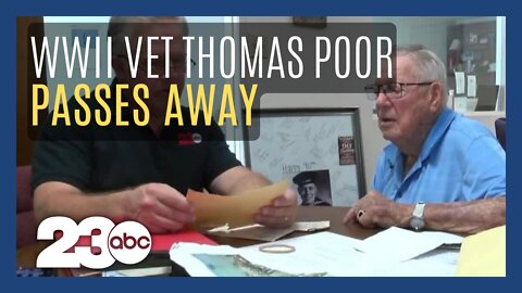 World War II veteran Thomas Poor passes away days before scheduled to speak at World War II Memorial unveiling