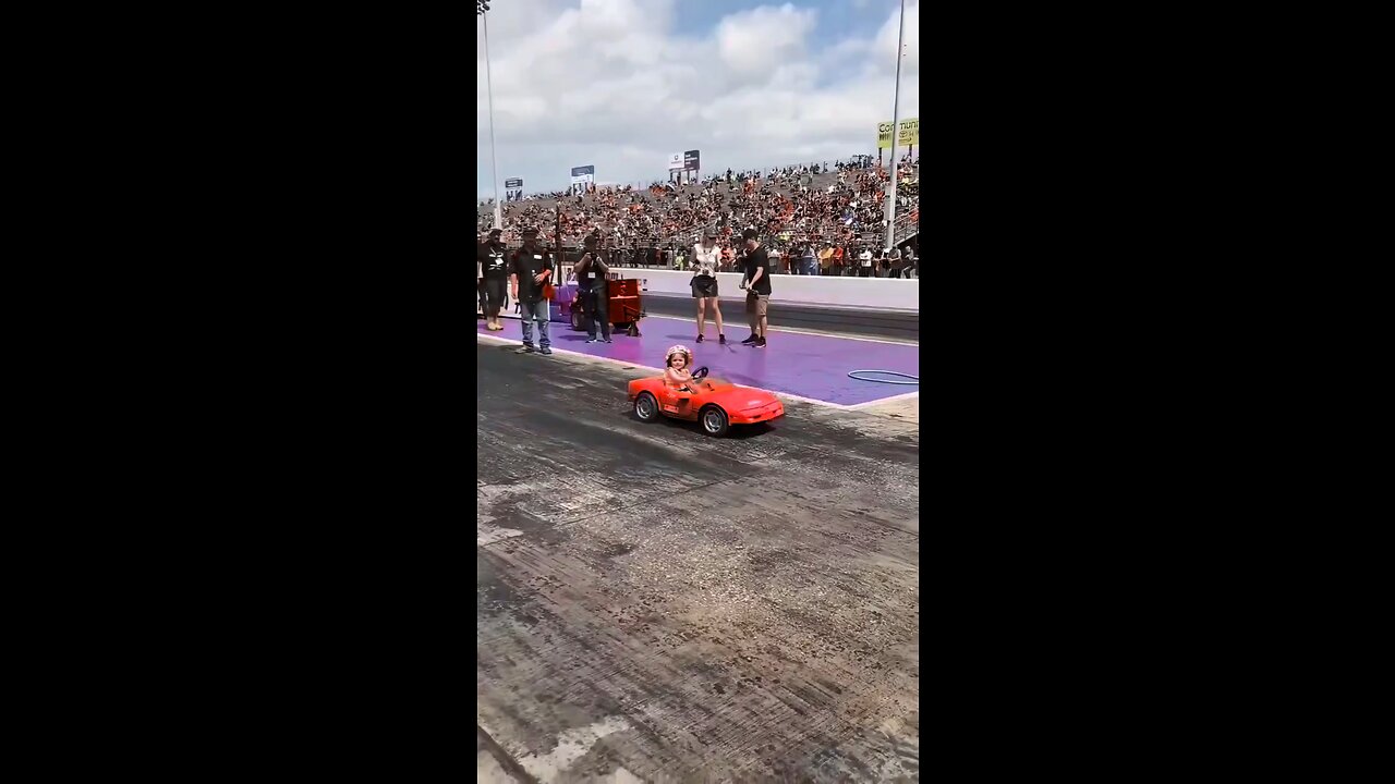 Cute little girl make donut with toy