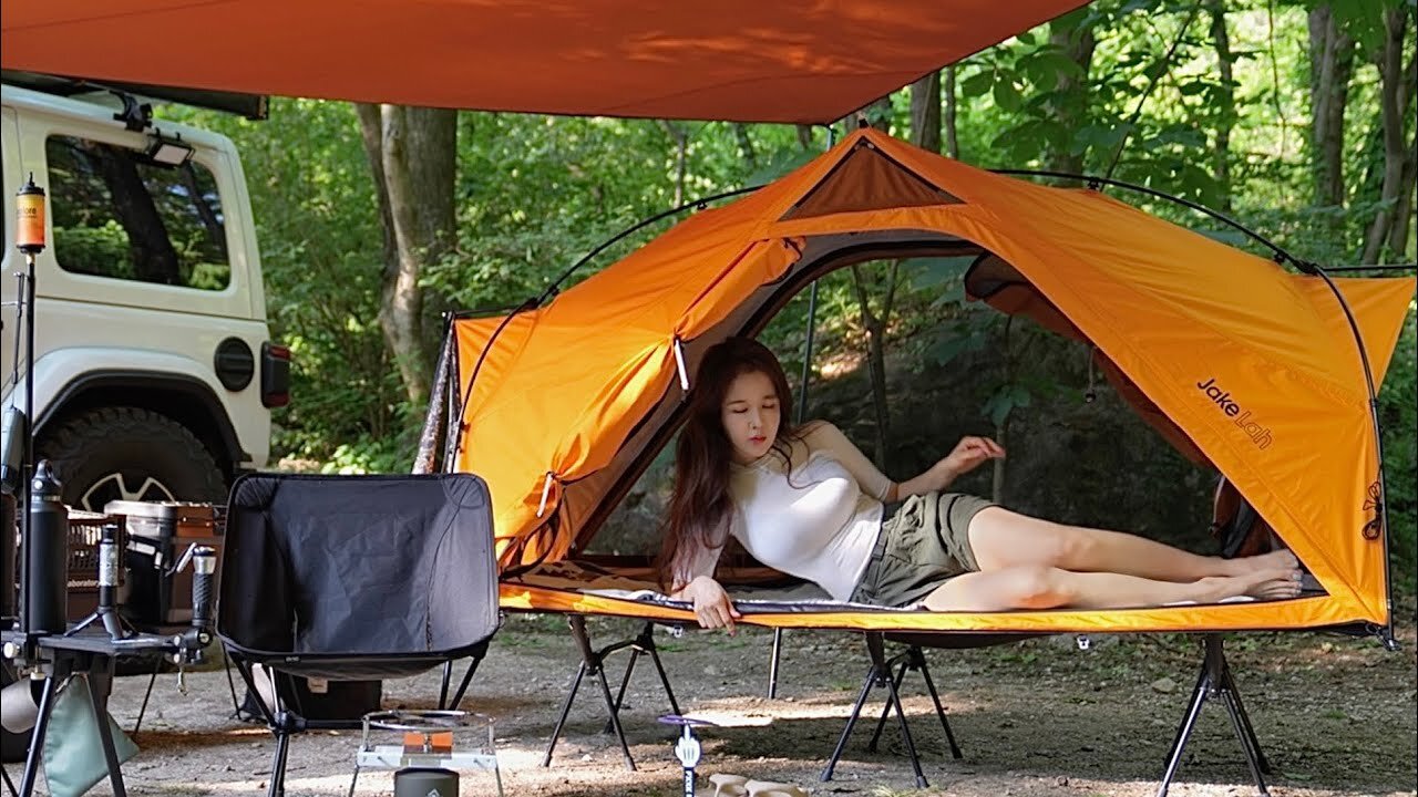 👙계곡에서 시원하게 흠뻑 젖은 날 😎 야생숲 24시간 솔로캠핑💯 The 미식 비빔면ㅣ비빔면 먹방ㅣ폭탄화채 ㅣ캠핑 브이로그
