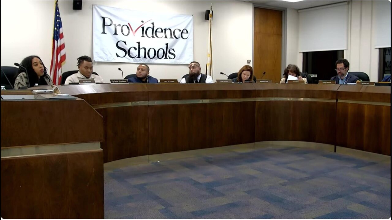 Providence School Board Member Anjel Newmann Tells Bob Chiaradio To 'I heard you so I'll talk now' Later To Audience Member 'be quiet, straight up'