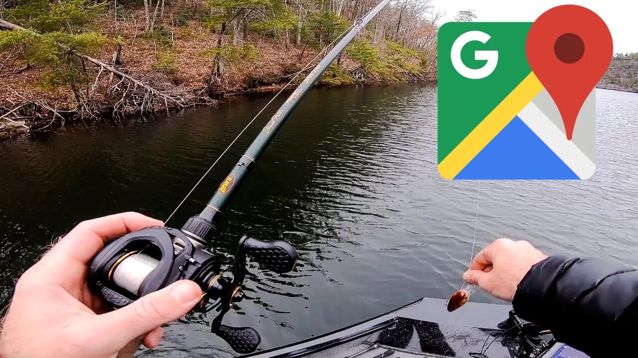 Google Maps Fishing Challenge - Breaking Down a NEW Lake!