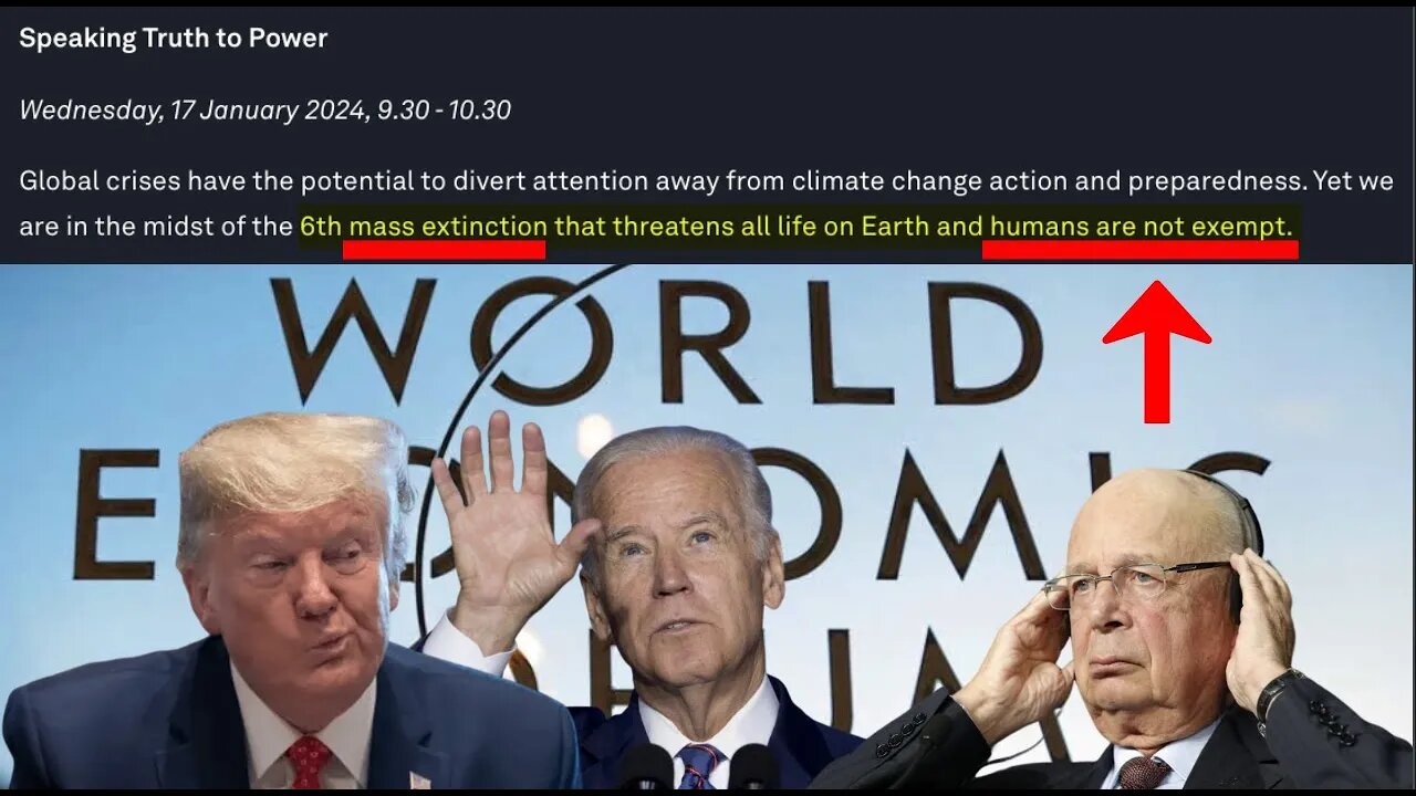 WEF Davos 2024 Itinerary, Mass Extinction War Against Humanity Insanity. United Uprising