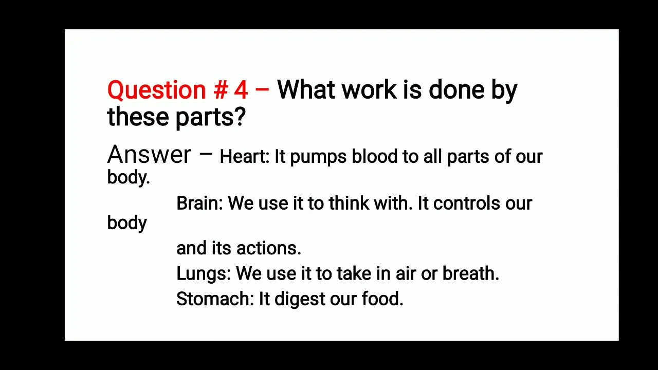 Class II - Science - unit1 The human body part2