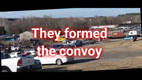 Time-lapse Speedway Peoples Convoy Trucks Return Truckers Convoy Freedom Convoy