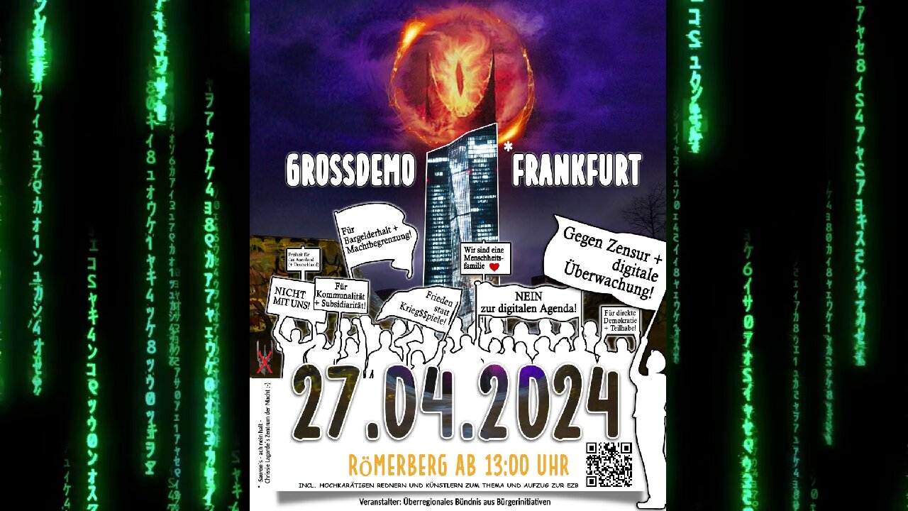 EINLADUNG ZUR GROSSDEMONSTRATION NACH FRANKFURT AM 27.04.24