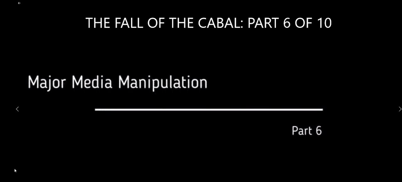 PART 6 OF A 10-PARTS SERIES ABOUT THE FALL OF THE CABAL BY JANET OSSEBAARD