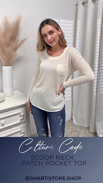 Culture Code Curvy+ Scoop Neck Patch Pocket Top🤍