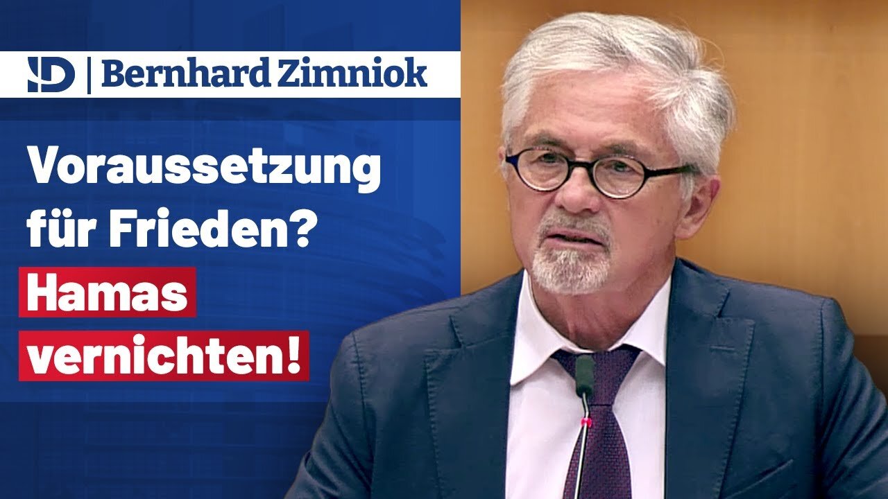 𝐁𝐞𝐫𝐧𝐡𝐚𝐫𝐝 𝐙𝐢𝐦𝐧𝐢𝐨𝐤 ▶️ Voraussetzung für Frieden? Hamas vernichten!@AfD im EU-Parlament🙈