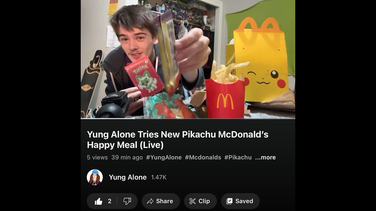 Yung Alone Tries The New Pikachu McDonald’s Happy Meal