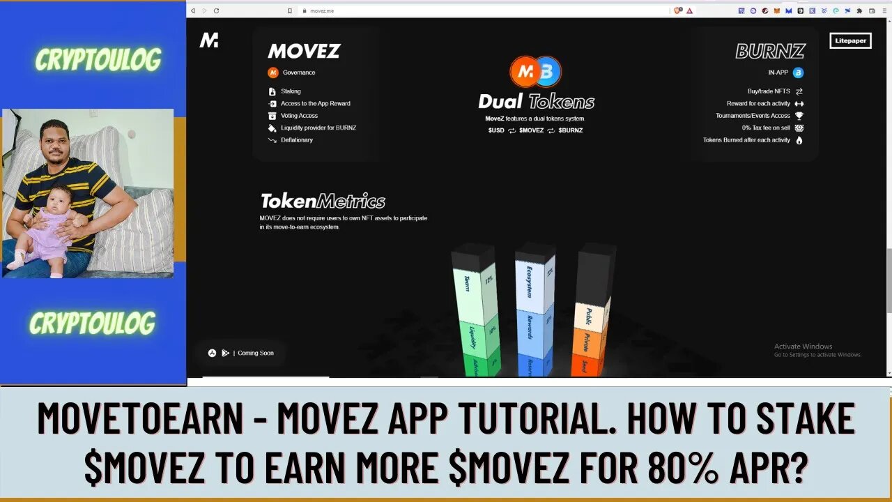 MoveToEarn - Movez App Tutorial. How To Stake $MOVEZ To Earn More $MOVEZ For 80% APR?