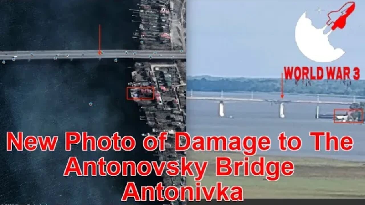 New photo of damage to the Antonovsky bridge Antonivka, released today - World War 3