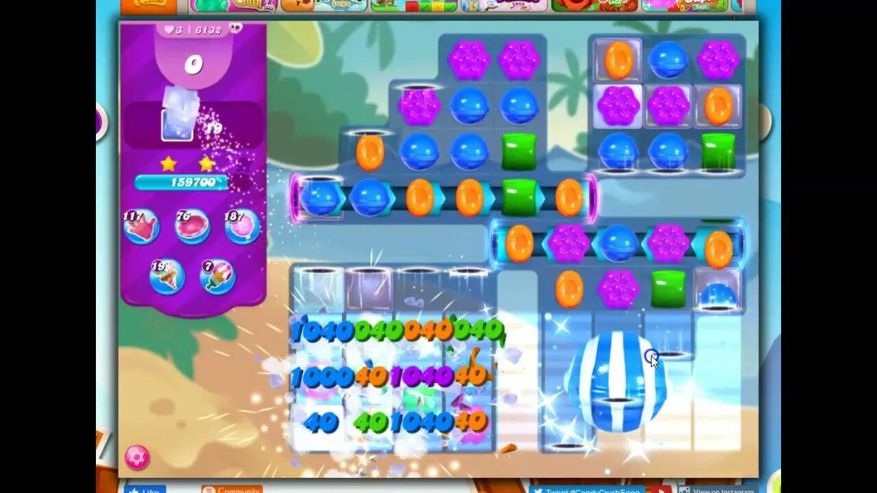 Candy Crush Level 6132 Talkthrough, 22 Moves 0 Boosters