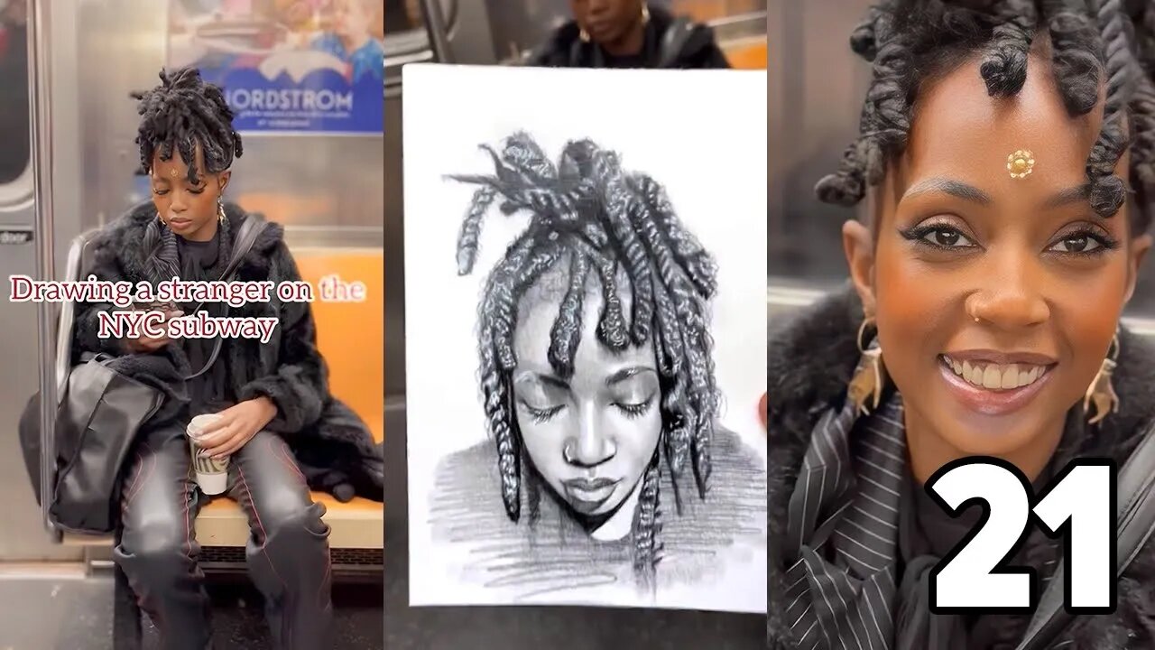 Drawing Strangers on the Subway and Getting Their Epic Reactions! | Pencil Art Reactions