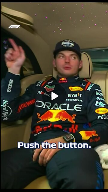 The first thing Max did after becoming a four-time champion. Play with the fancy car's features