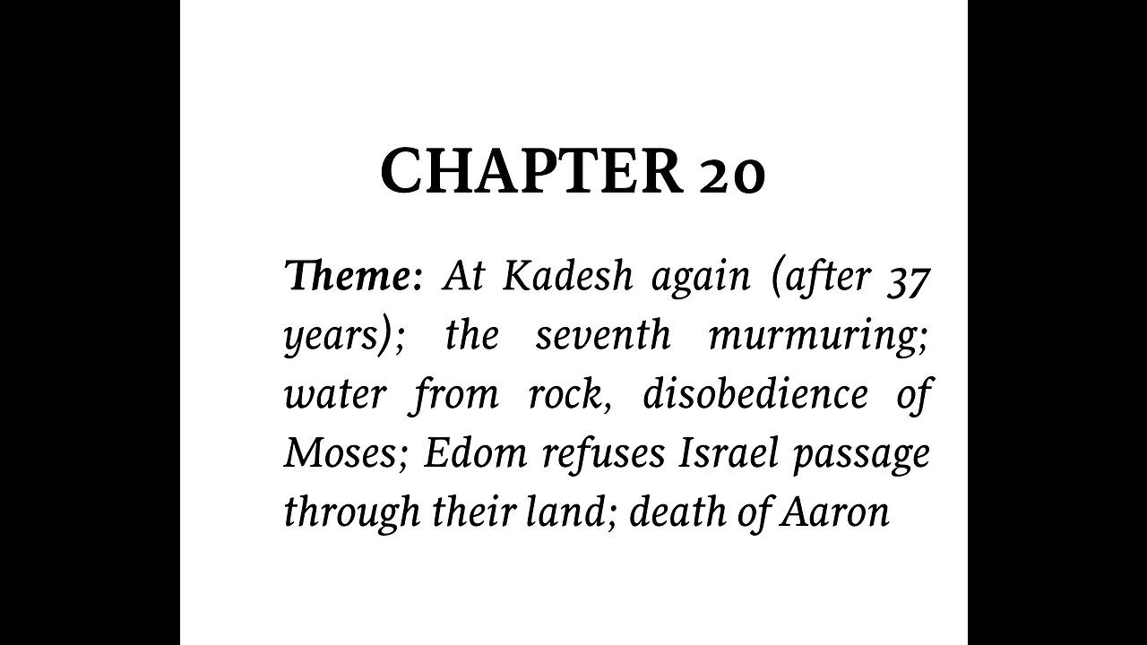 Numbers Chapter 20 (Bible Study)