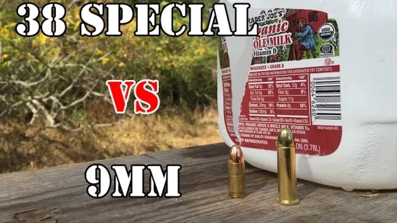 9mm vs .38 Special... Water Jug Test