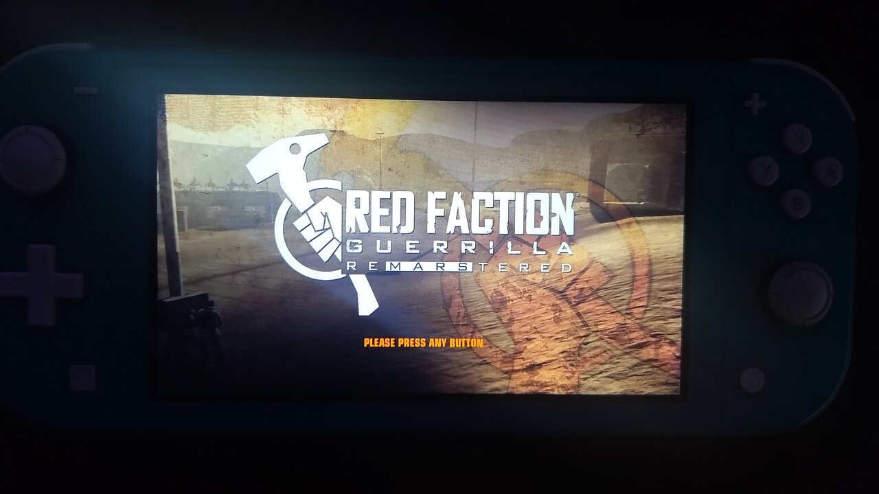 Red faction guerrilla on the Nintendo switch lite.