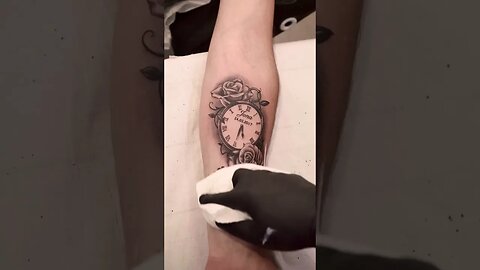 Best Rose and Clock Tattoo You Will See Today #shorts #tattoo #tattoos #tattooshorts #tattooartist