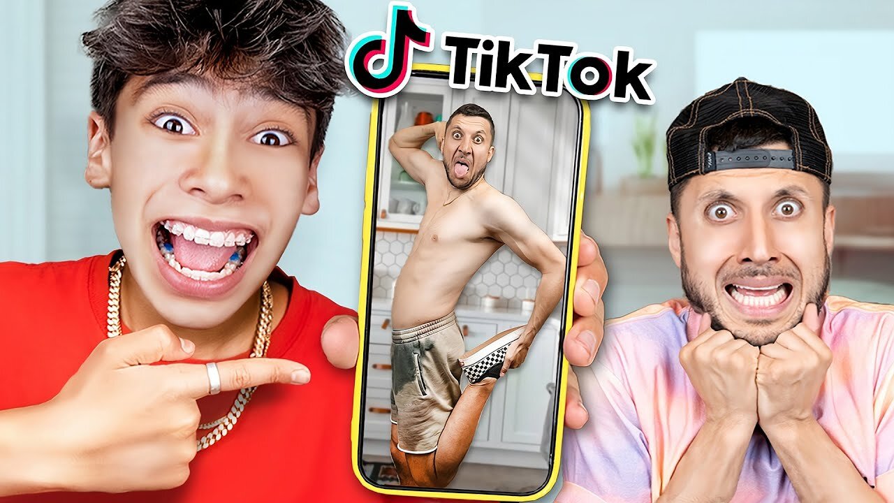 Son REACTS to his Dad's CRINGE TikTok! 😂