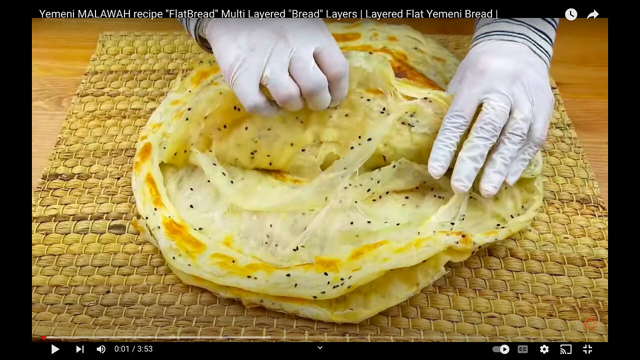 Yemeni MALAWAH recipe "FlatBread" Multi Layered "Bread" Layers | Layered Flat Yemeni Bread |