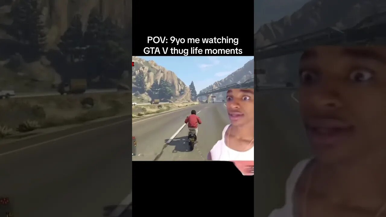 pov 9 years old me watching gta 5 thug life moments #shorts