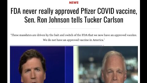 FDA never really approved Pfizer COVID vaccine, Sen. Ron Johnson tells Tucker Carlson - LifeSite