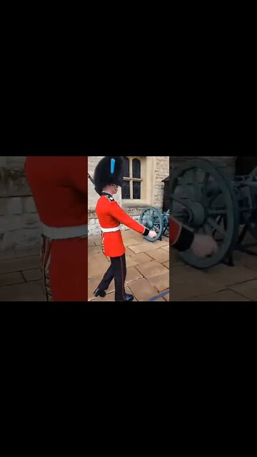 Young giirl copy's the guard #toweroflondon