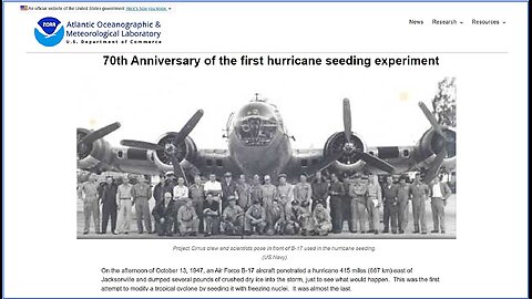 From NOAA’s Website, 70th Anniversary Cloud Seeding Hurricane “Project CIRRUS”