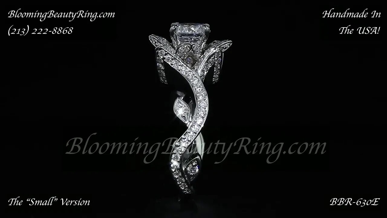 BBR-630E Lotus Swan Small Version Engagement Ring By BloomingBeautyRing.com