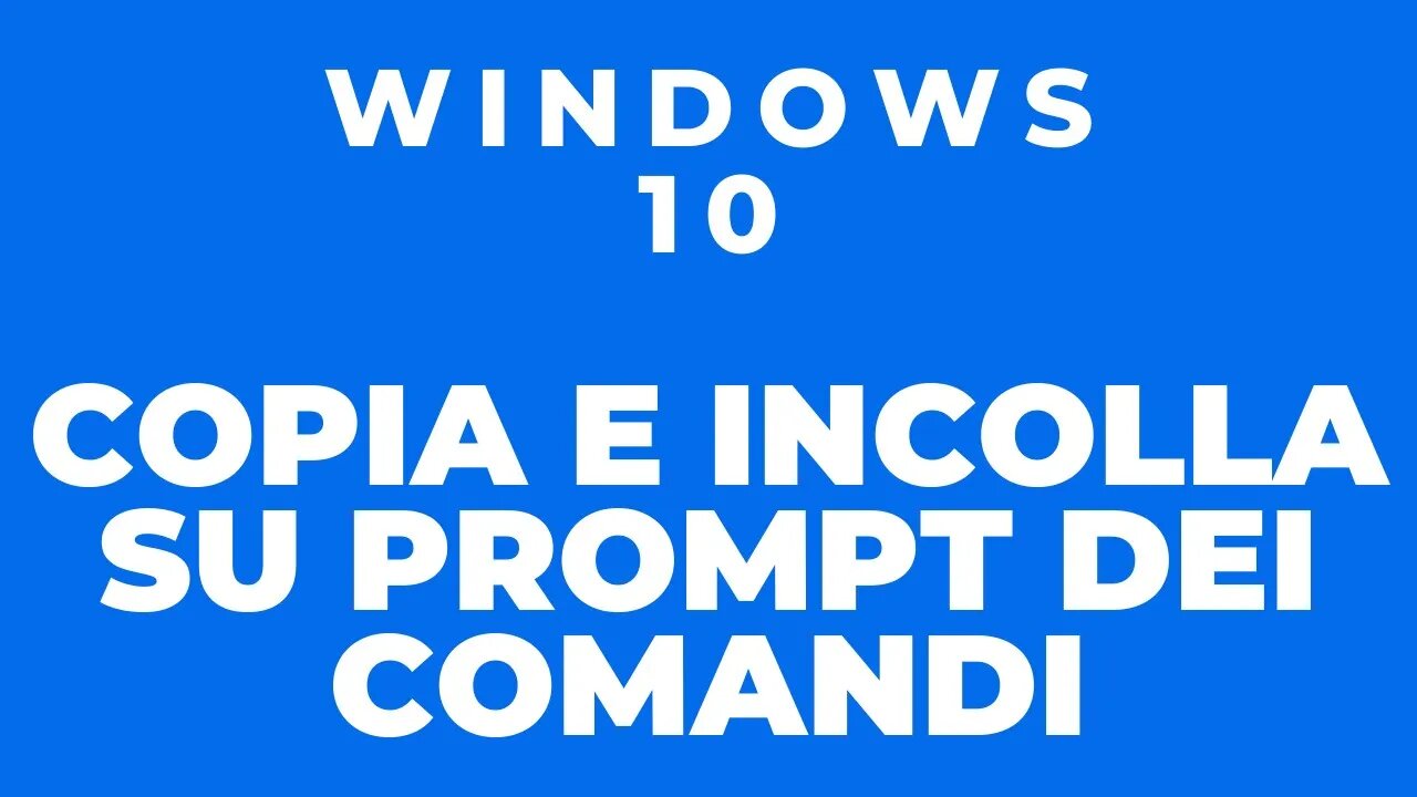 Attivare il copia e incolla al prompt dei comandi in Windows 10