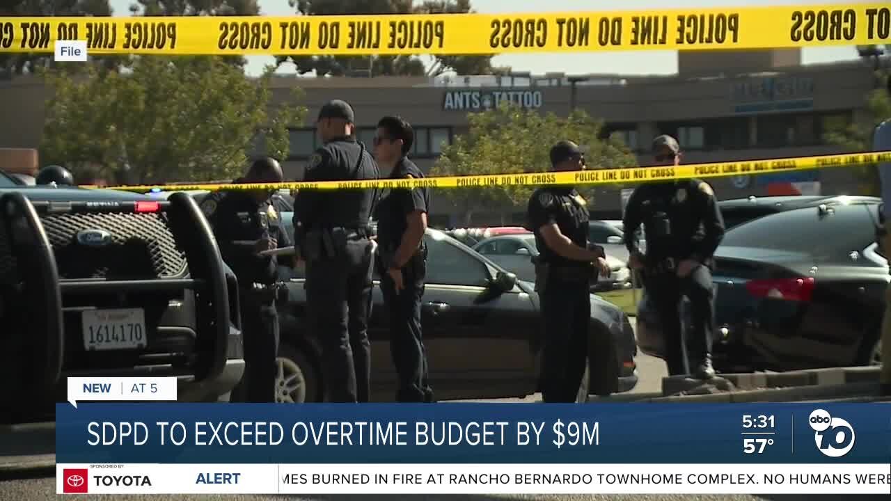 San Diego Police expected to exceed overtime budget by more than $9 million