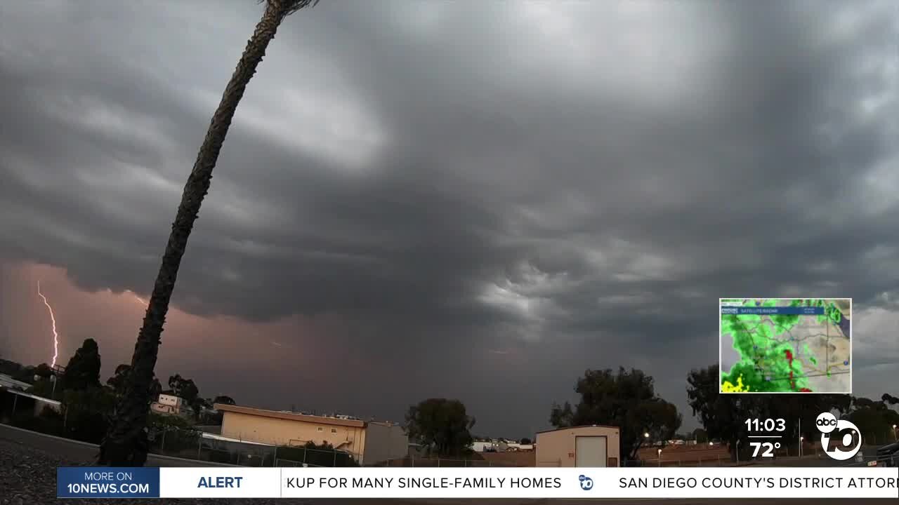 Lightning storm rips through San Diego County