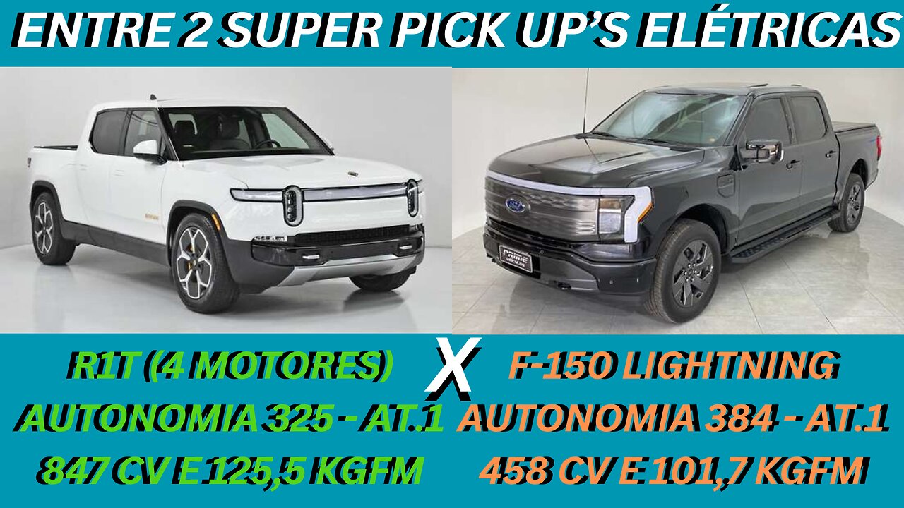 ENTRE 2 CARROS - RIVIAN R1T X F-150 LIGHTNING LARIAT - POTÊNCIA, TORQUE ABSURDO, E AINDA TEM CAÇAMBA