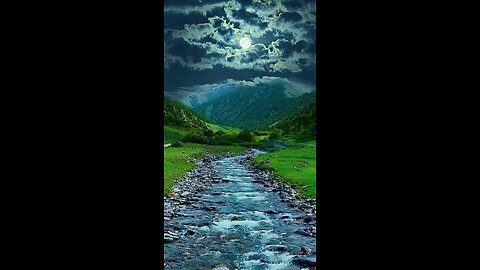 Night moon and beautiful nature