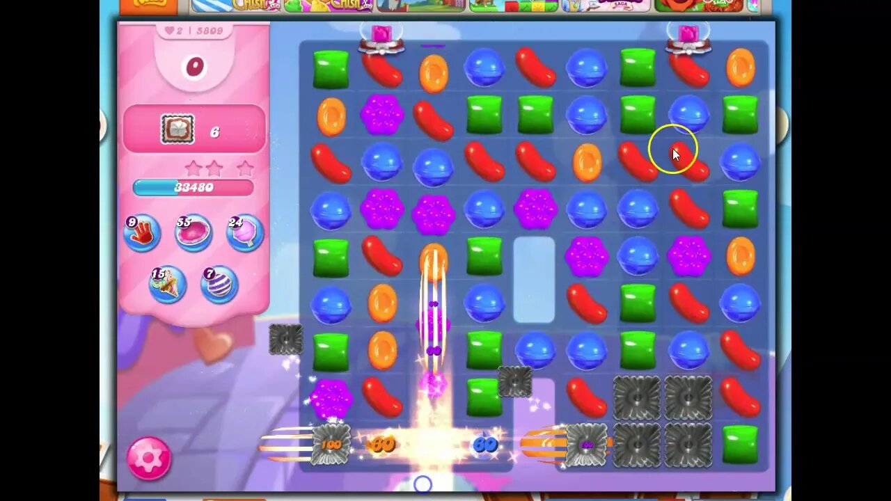 Candy Crush Level 5809 Talkthrough, 25 Moves 0 Boosters