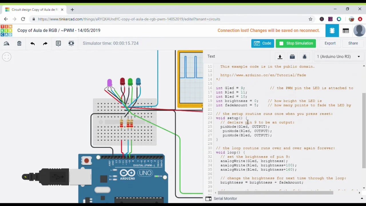 Arduino PWM Signals Used to Fade RGB LED - Simple Fading RGB Mood Light Wiht Tinkercad Simulation