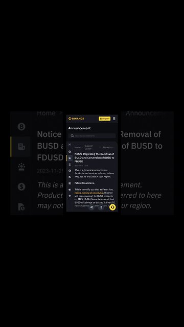Binance to Auto-Convert BUSD to FDUSD on December 31st