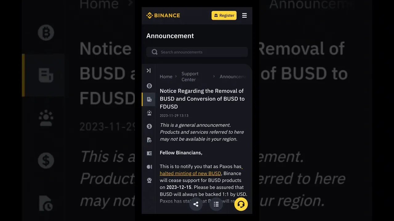 Binance to Auto-Convert BUSD to FDUSD on December 31st