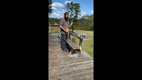 Testing the can/golf ball launcher