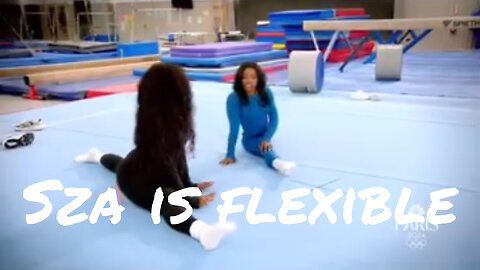 Sza showing off her flexibility in an interview