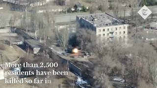 Ukraine Drone footage shows destruction to Mariupol as Russian forces continue bombardment