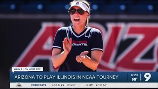 Arizona Softball team in NCAA Regional vs Illinois