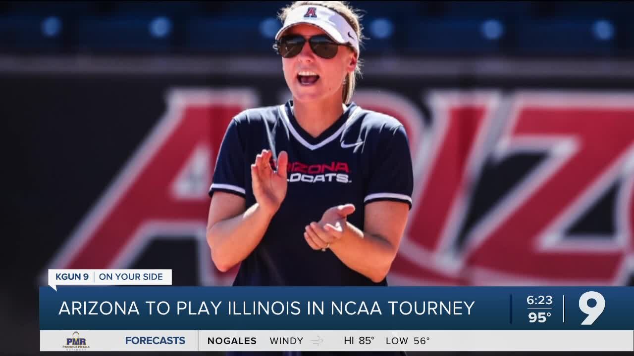 Arizona Softball team in NCAA Regional vs Illinois