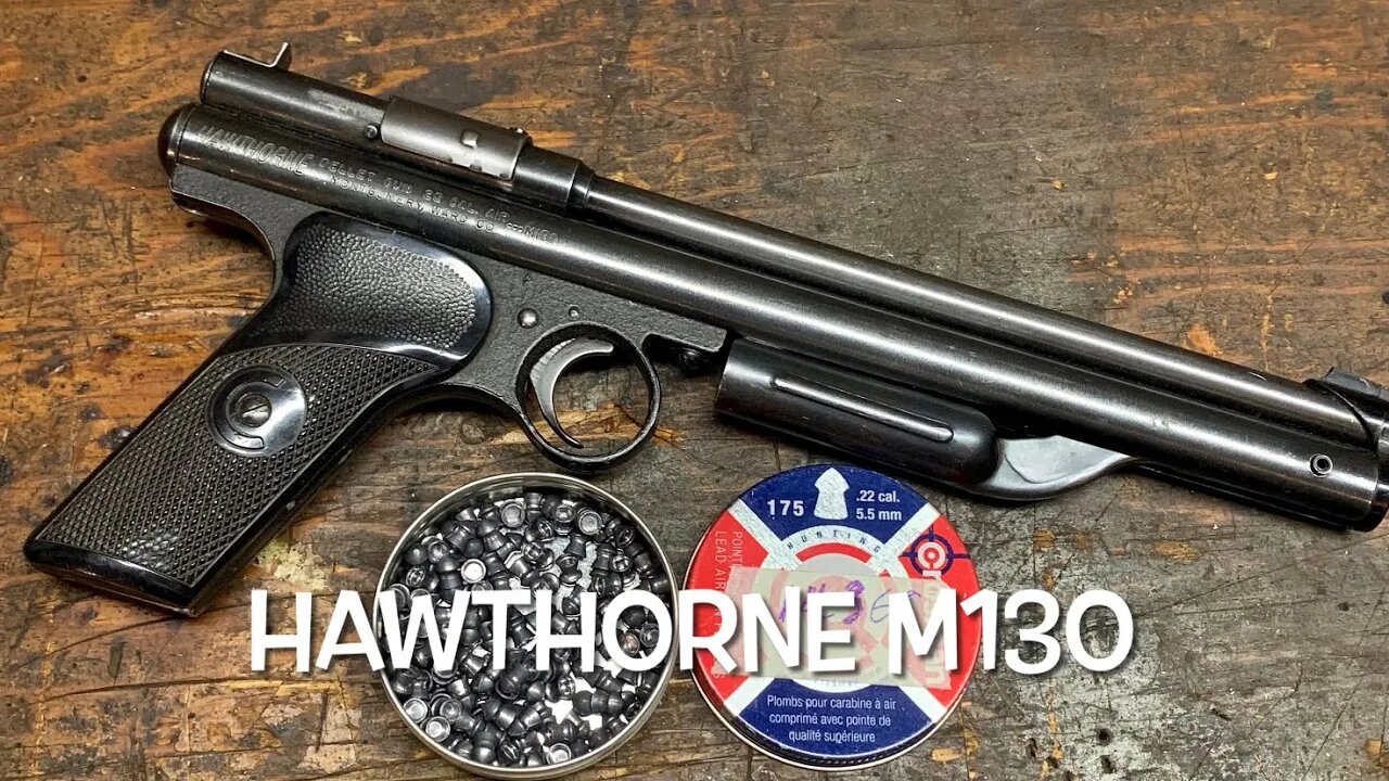 Montgomery Ward Hawthorne M130 (Crosman model 130) 22 caliber multi pump air pistol first look