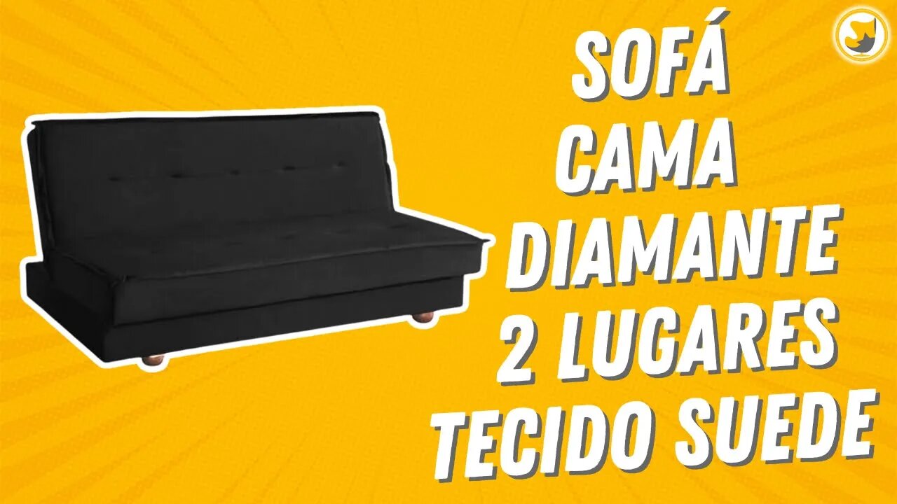 Sofá Cama Diamante 2 Lugares 180cm Aifos Tecido Suede