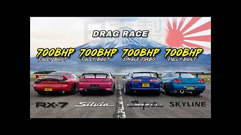 LEGENDS RACE .. 700HP SKYLINE v SUPRA v RX7 v SILVIA