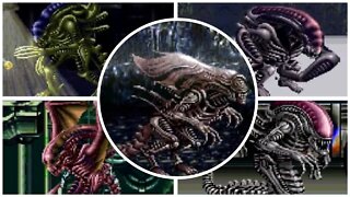 Alien vs. Predator - All Bosses & Ending (SNES)