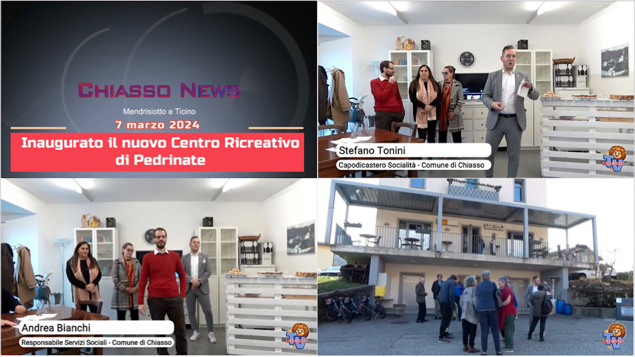 Chiasso News 7 marzo 2024 - Nuovo Centro Ricreativo a Pedrinate