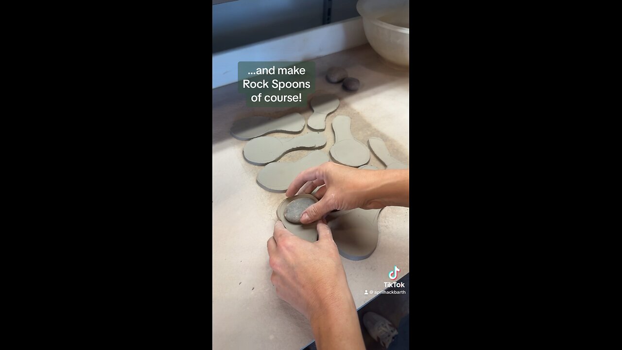 A slab of clay and some river rocks!??